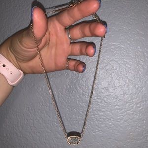 Elisa Gold Pendant Necklace In Platinum Drusy